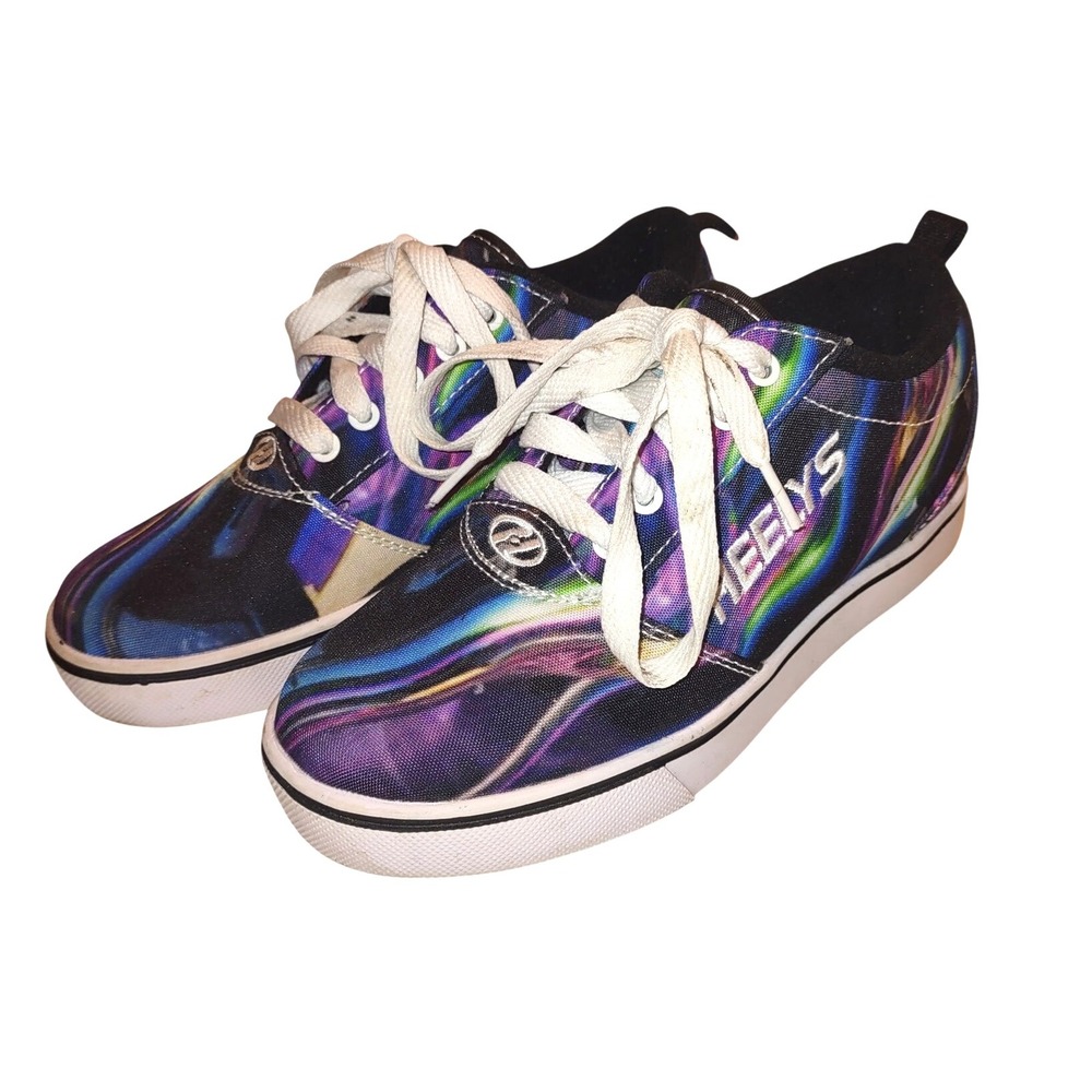 Heelys Pro 20 Skate Shoes Youth Size 4 Roller Sneakers Purple Blue Colorful Y2K